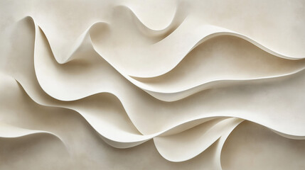 Flowing beige wave patterns in abstract design