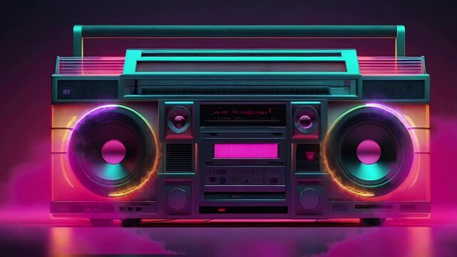 An old radio with a retro theme. Seamless 4K looping timelapse video animation background