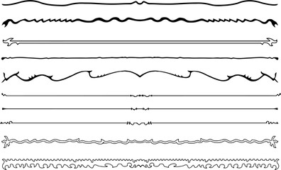 Set of decorative  vector dividers and borders in various unique styles, perfect for invitations, stationery, web design, and creative projects