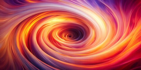 Obraz premium Abstract Swirling Vortex of Vivid Hues and Soft Lines, Embracing a Black Center