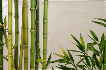 Bamboo Soft Pastels on Clear Background for Creative Layouts and Compositions