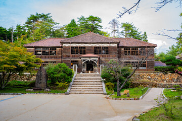 旧吹屋小学校の風景（高梁市）