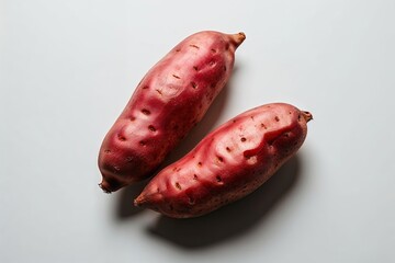 Fresh Sweet Potato on White Background for Healthy Eating and Nutrition