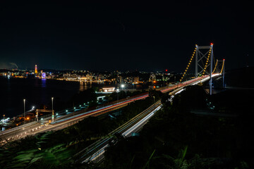 Fototapeta premium 和布刈第2展望台から見る関門海峡の夜景