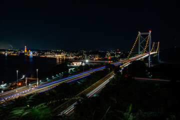 Fototapeta premium 和布刈第2展望台から見る関門海峡の夜景