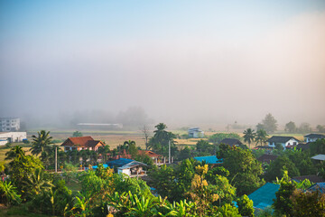 Misty Morning in Pua District, Nan Province, Thailand