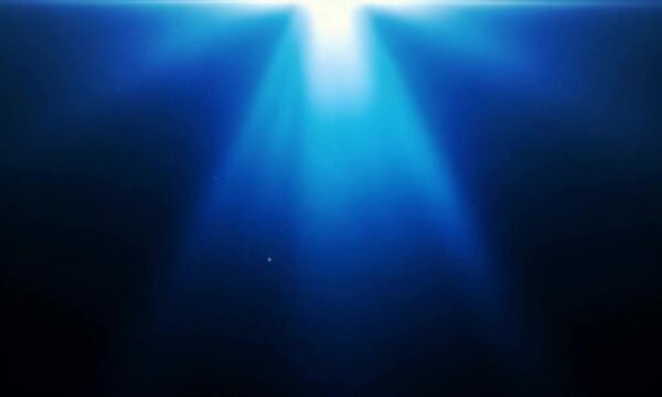 Bright beam of light piercing the darkness, creating an ethereal atmosphere with deep blue hues and a dramatic contrast that captivates the viewer&rsquo;s imagination and evokes mystery.