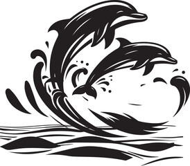 dolphin silhouette, vector art