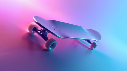 Skateboard Portrait decorated with various gradient color background