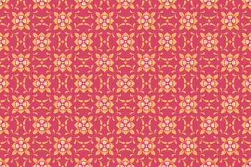 Pink Flowers Batik Seamless Pattern