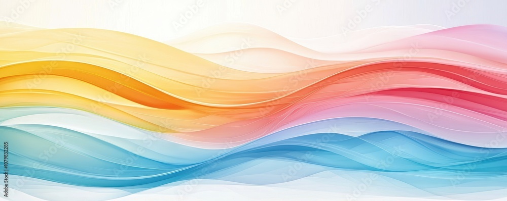 Poster vibrant abstract wave background with colorful fluid layers for creative and modern design projects