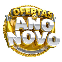 OFERTAS DE ANO NOVO METAL OURO SELO 3D PARA COMEMORA&Ccedil;&Atilde;O DE ANO NOVO