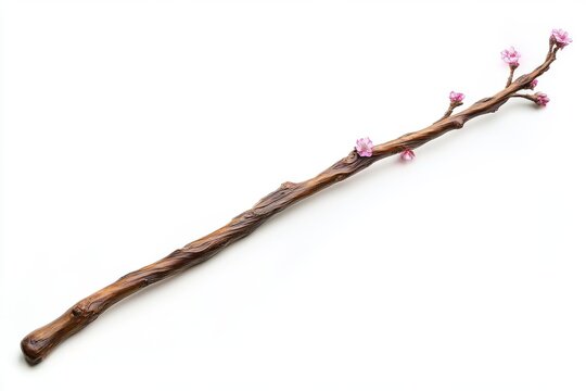 The rod of Aaron with bloomed almond blossoms and buds. Bible story.