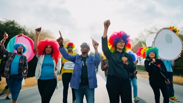 Young Activists Rally for Climate Change on a Vibrant Day Generative AI