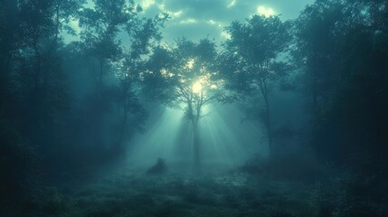 Obraz premium Mystical Forest Sunrise