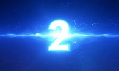 2025 with a countdown timer overlay before transforming into 2025. Small bursts of fireworks explode around the final 2025