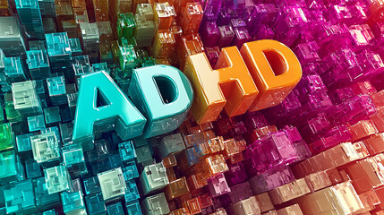 ADHD Breaking Apart Concept Children Brain Digital Illustration Abstract Environment Dynamic Viewpoint Visual Representation