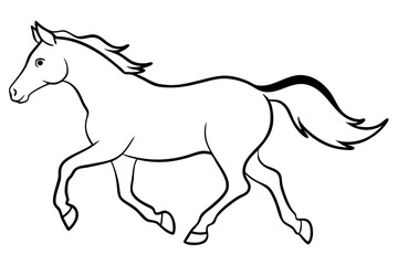 Running Horse | isolated vector illustration on white background 