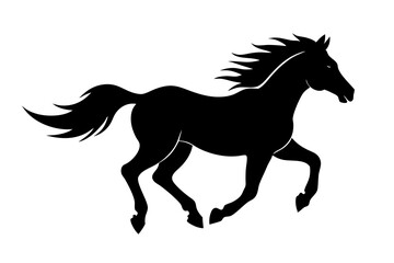 Running Horse Silhouette | isolated vector illustration on white background 