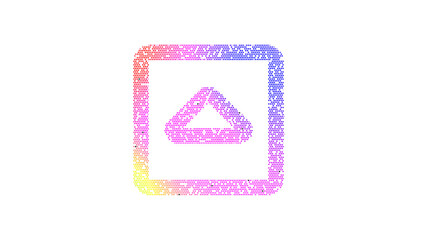 Obraz premium Icon caret square up is made up of LED square shapes. There are bright diodes and there are black dead diodes