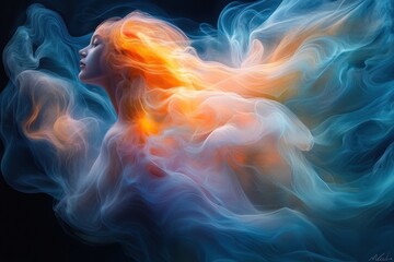 Fototapeta premium Woman in Smoke