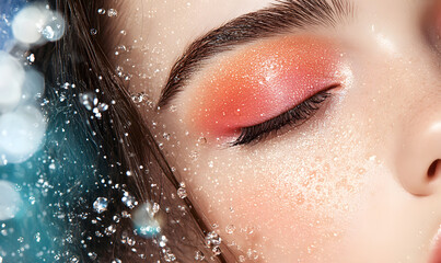 Fototapeta premium Elegant High-Fashion Beauty Portraits with Radiant Skin, Glamorous Makeup, and Luxurious Skincare Glow.