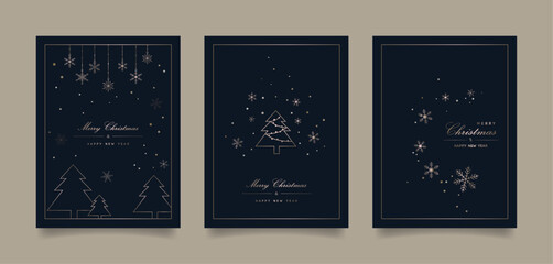Christmas Greeting Card Set. Vector illustration.	
