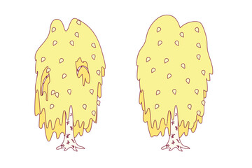 cartoon trees isolated on white illustration