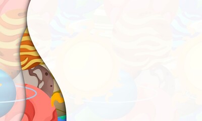 planets background design. presentation and power point design concept with typography space area. solar system, space, astronomy, and education themes