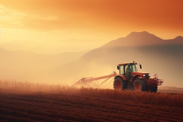 Fototapeta premium Irrigation in Motion: Capturing Agricultural Beauty