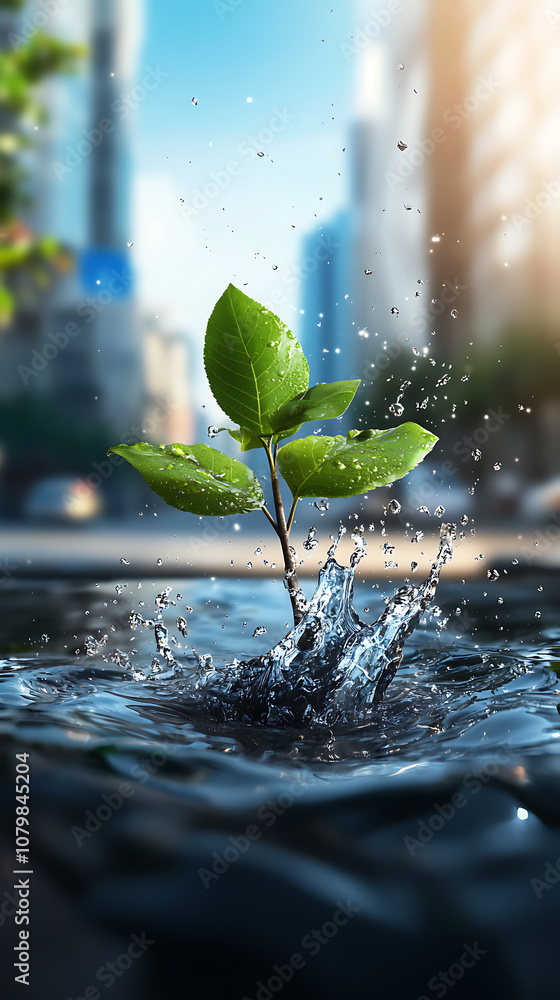 Poster implementing iot solutions for effective water conservation in urban infrastructure