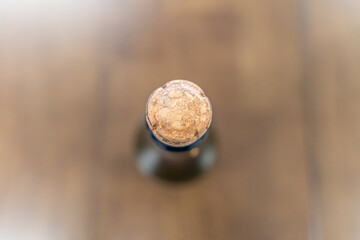 Cork on top of a bottle of wine