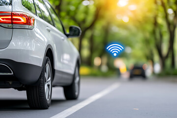 Fototapeta premium Optimize your driving experience with iot-enabled connected car parking assistants