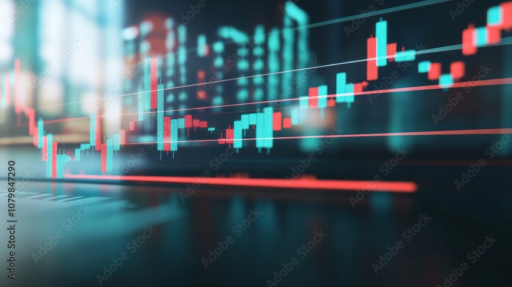 Poster A graph with red and green lines that are moving up and down