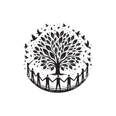 Environmentalist silhouette vector art illustration