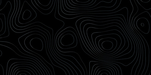 Abstract gradient multicolor on black background with Topographic line map pattern, Topographic map lines, contour background, wavy and curved lines background, Geographic map.	