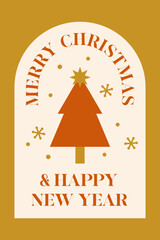 Be merry and bright. Vector christmas template. 