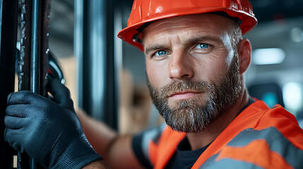 Experienced mechanic inspects hydraulic system of forklift to ensure safety and efficiency in industrial operations