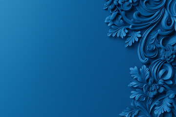 Fototapeta premium Elegant blue floral patterns on a textured background design