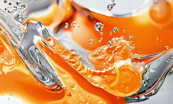 modern abstract pattern of an opal in the shape of a curve with a silver reflective surface light gray and orange