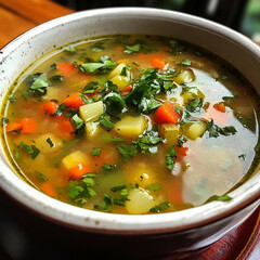 vegetable soup with meatballs