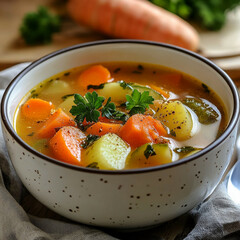 vegetable soup in a bowl