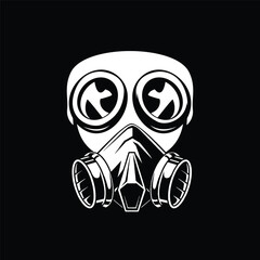 Illustration vector of gas mask. Protection army equipment from toxic and chemical danger for safety