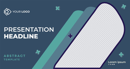 Creative Business Presentation Slides Template. Modern Company Profile Brochure Cover Design. Geometric Annual Report, Conference Event Invitation Template, for Flyer, Website Slider, Landing Page