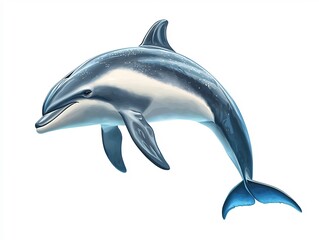 Fototapeta premium Heavyset Dolphin Swimming Gracefully in Isolated Concept with Copy Space