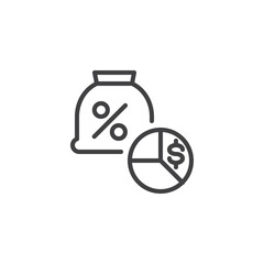 Profit Margin line icon