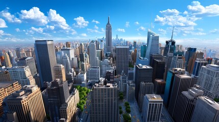 Stunning Aerial View of Modern Cityscape Skyscrapers Urban Skyline
