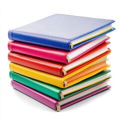 Stylish notebooks stacked. isolated on transparent background