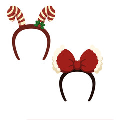 bandana red bow and candy bow  for printing logo, pattren, background, icon, christmas theme