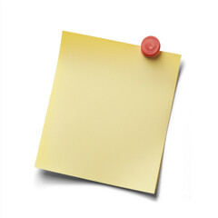 Single sticky note with a handwritten note. isolated on transparent background